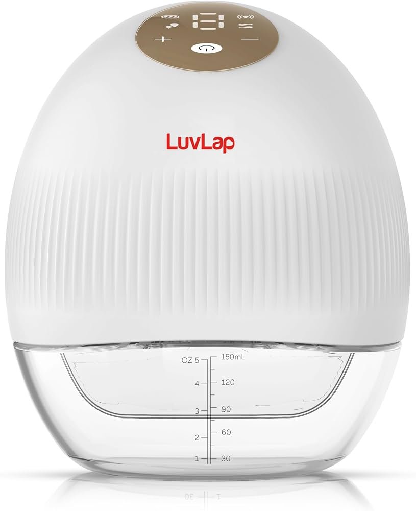 LuvLap Glory Hands-Free Electric Breast Pump | Wearable & Portable Breastfeeding Pump with 4 Modes, 9 Suction Levels, Type-C Charging