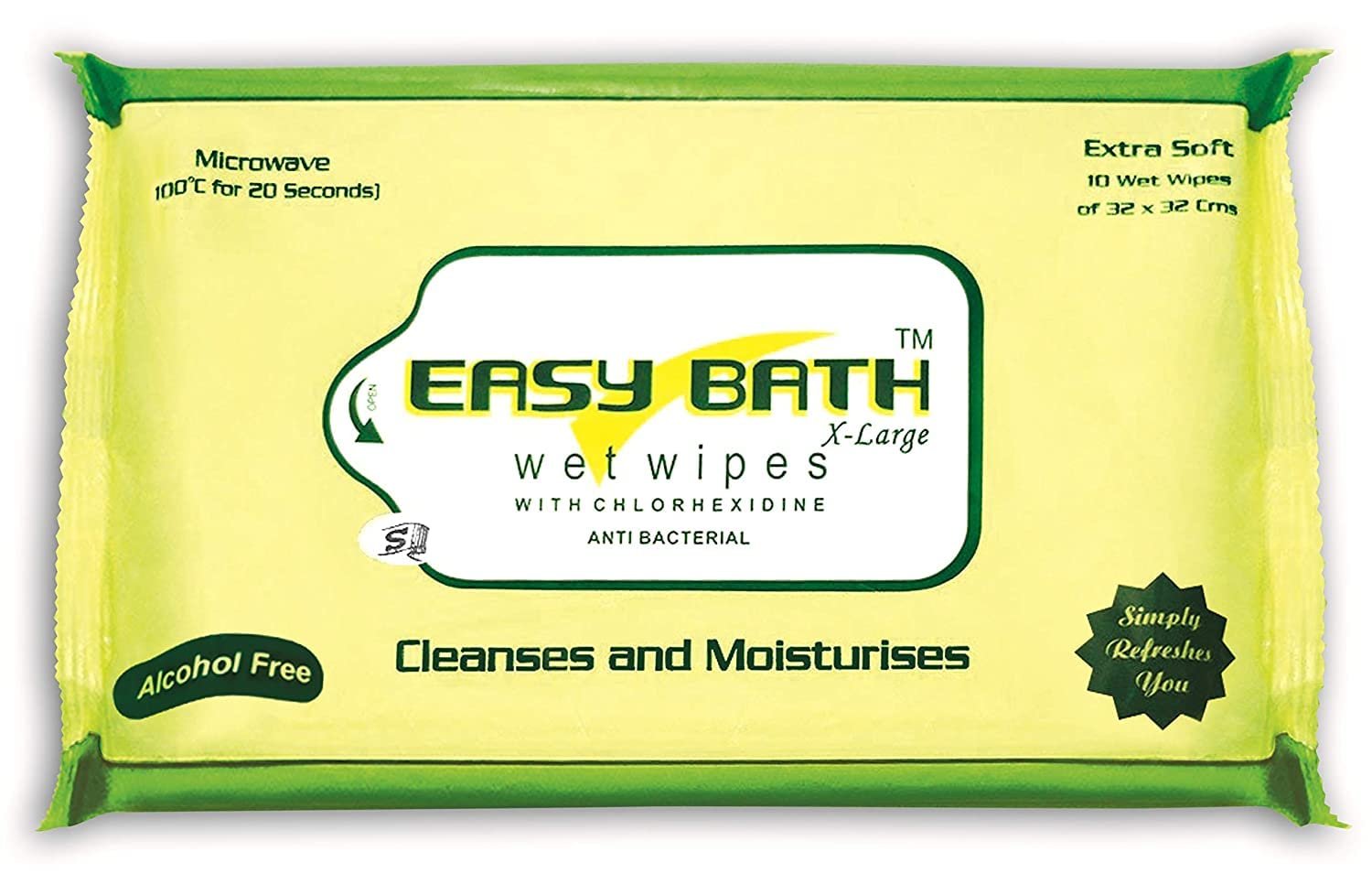 EASY BATH WET WIPES XL, SIZE : 32X32CM