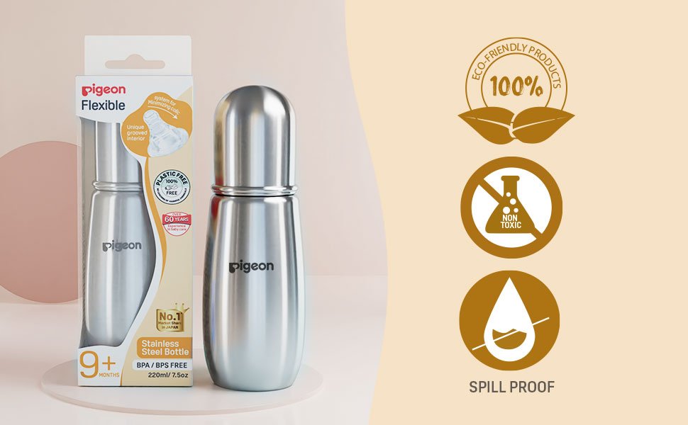 Stainless Steel Baby Feeding Bottle 160ml 88229 S Size | BPA/BPS Free