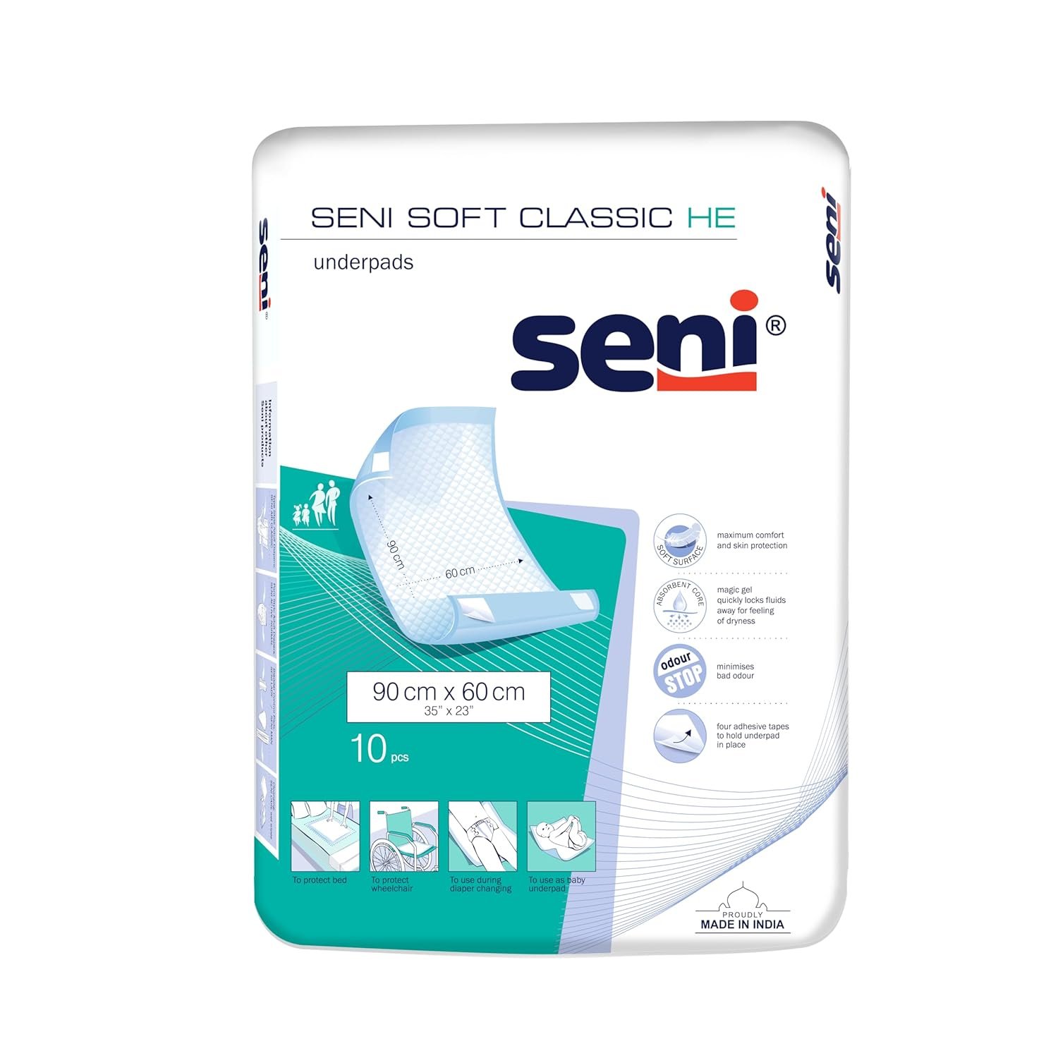 Seni Soft Classic He Underpads 90X60 cm-10 Pieces