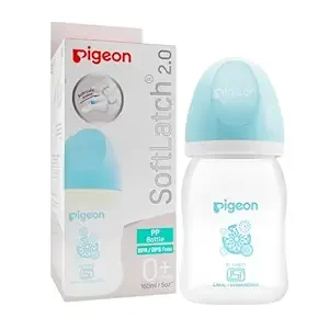 Pigeon SoftLatch R 2.0 Wide Neck PP Baby Bottle 160ml 80588 | Blue Hood