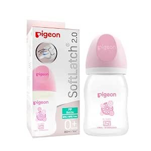Pigeon SoftLatch R 2.0 Wide Neck PP Baby Bottle 160ml 80588 | Pink Hood