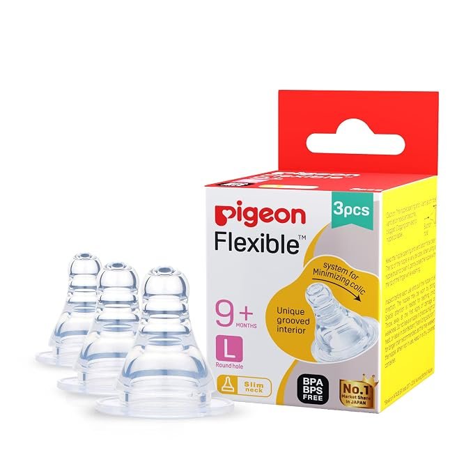 Peristaltic Slim Neck Nipple L Size 3 PCS | Baby Bottle Nipple