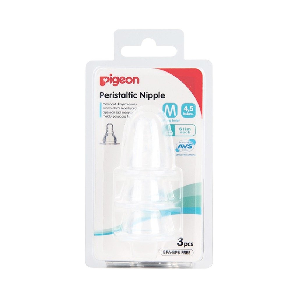 Peristaltic Slim Neck Nipple M Size 3 PCS | Baby Bottle Nipple