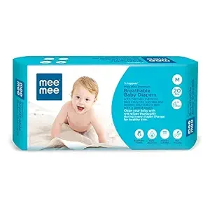 Breathable Baby Diapers with Wetness Indicator, Medium Size M, Pack of 20