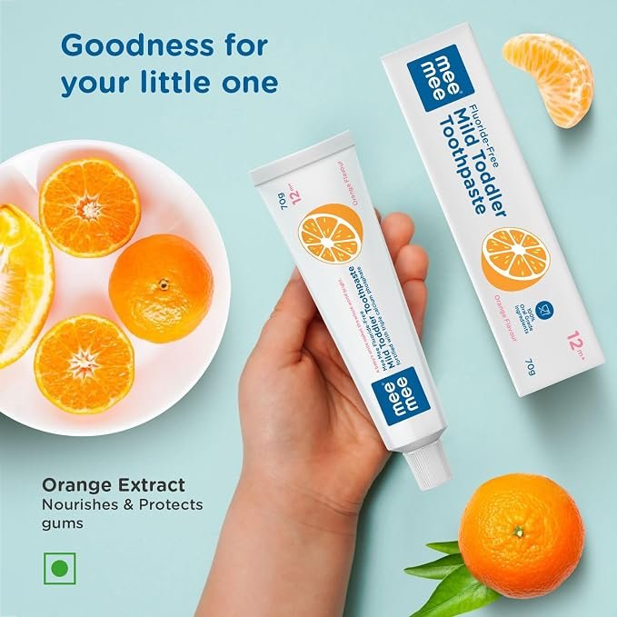 Orange Toddler Toothpaste Pack of 2 – Fluoride-Free