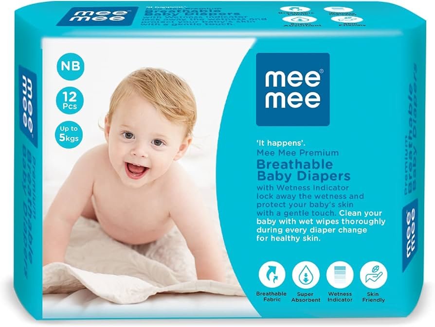 Breathable Baby Diapers with Wetness Indicator – Newborn NB