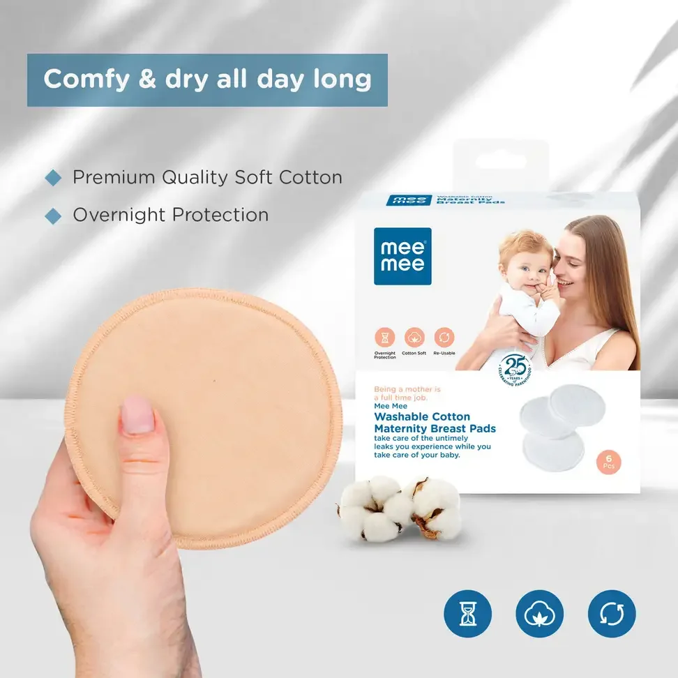 Mainmaiden Washable Breast Pads Pack of 6 – Leakproof Lining