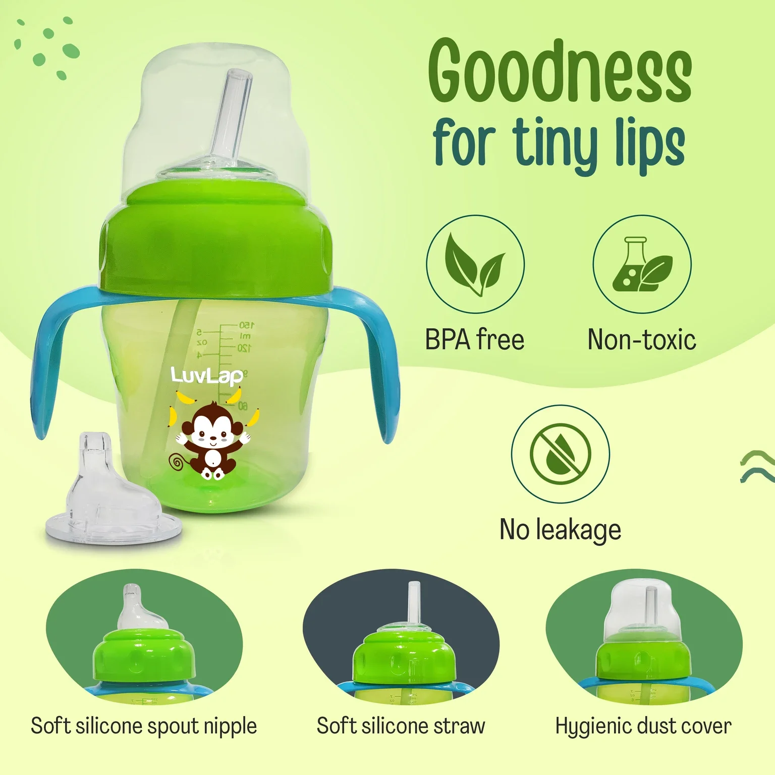 Mainmaiden 180ml Sipper Cup with Hard Spout & Twin Handles