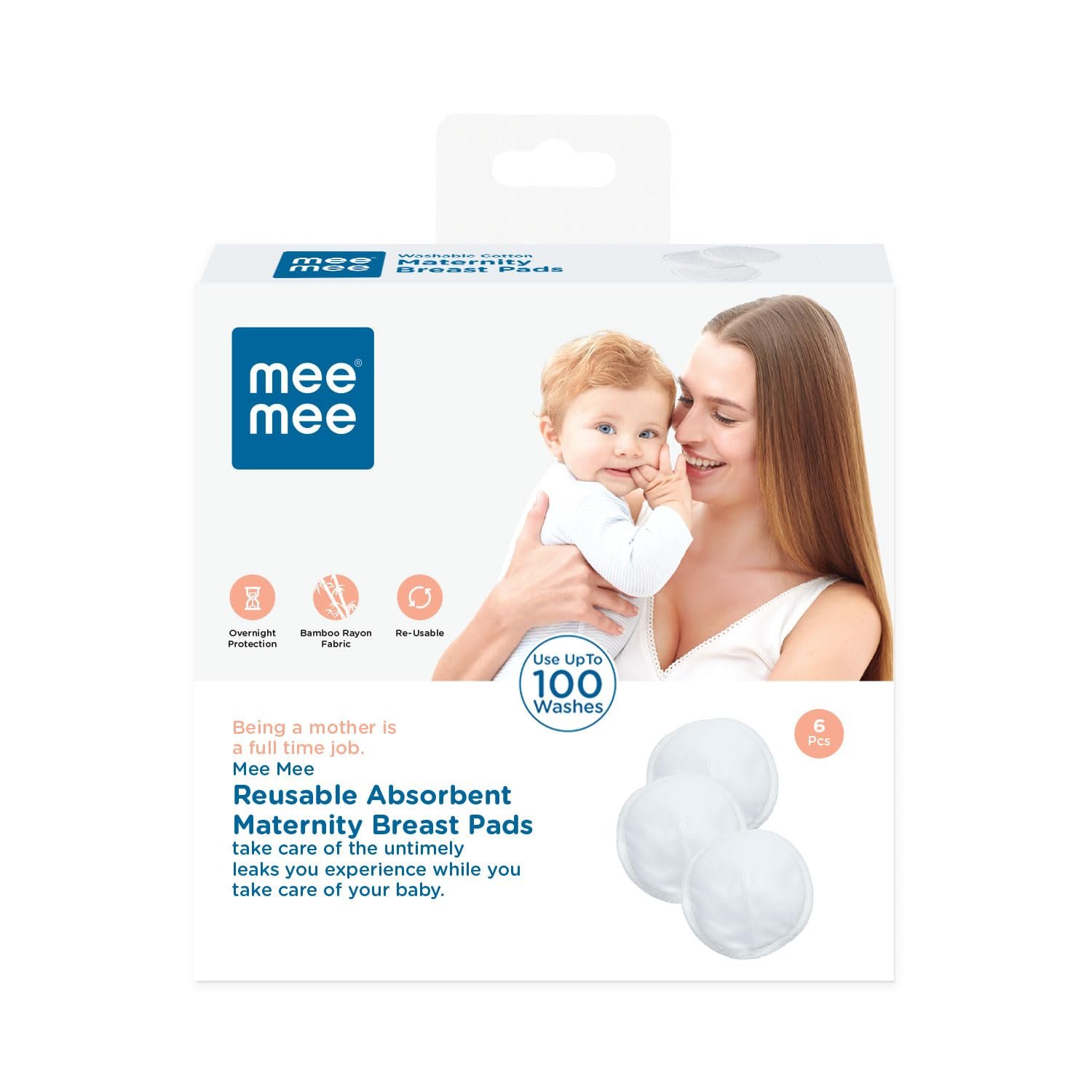Mainmaiden Washable Breast Pads Pack of 2 – Reusable Super Absorbent