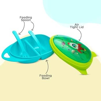 Airtight Baby Feeding Bowl with Mashing Base