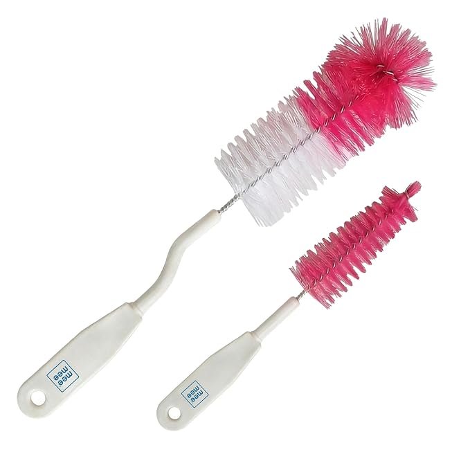 Baby Bottle and Nipple Brush with Soft Nylon Bristles