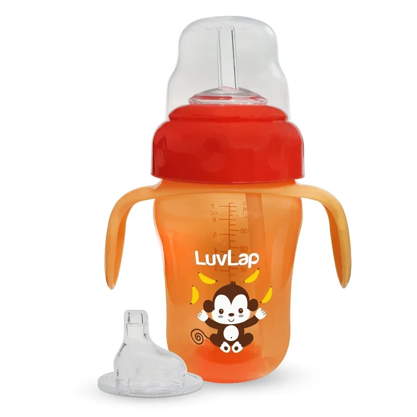 LuvLap Banana Time 2 in 1 Sipper 210ml Orange