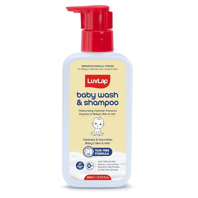 LuvLap Baby Wash and Shampoo 400ml Gentle Tear Free Formula