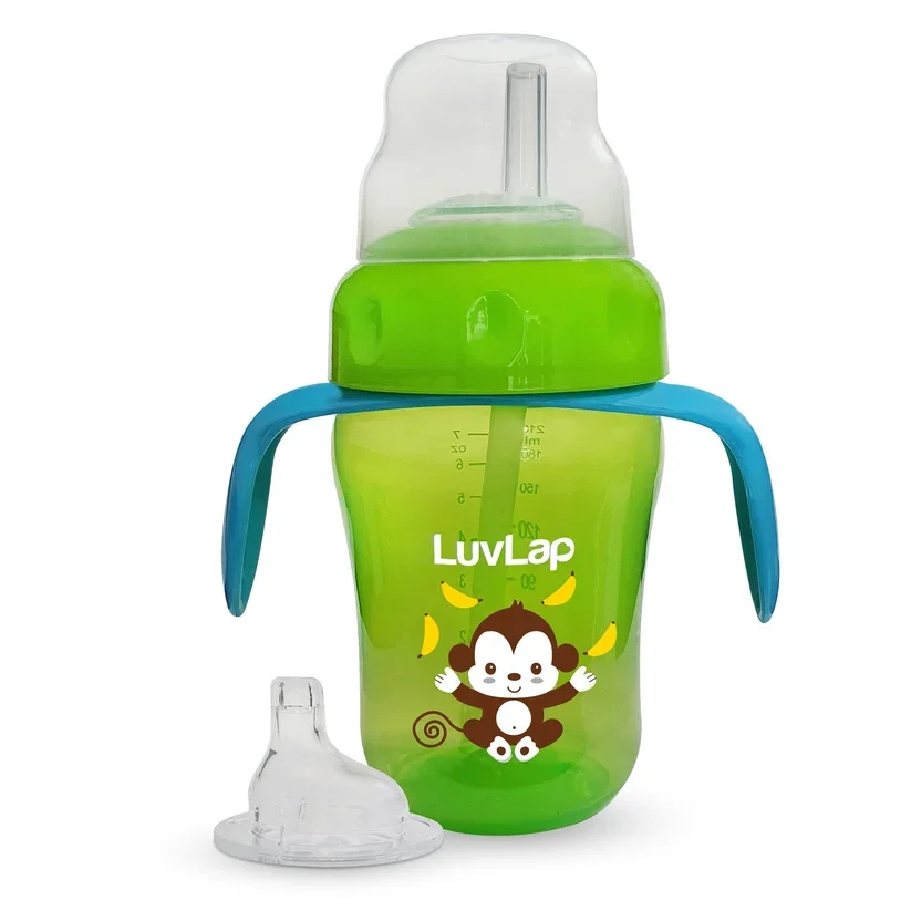 LuvLap Banana Time 2 in 1 Sipper 210ml Green