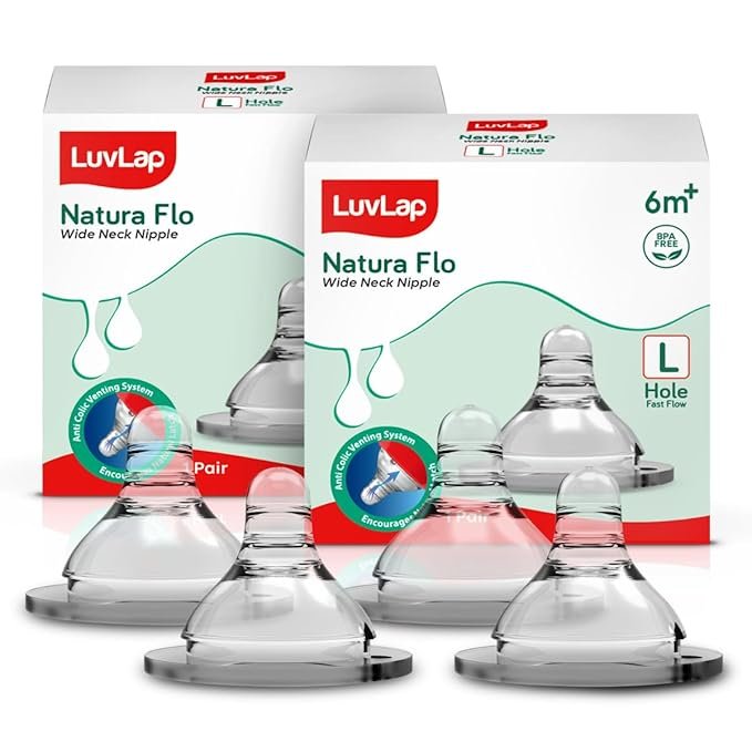 LuvLap Wide Feeding Bottle Nipple L Size