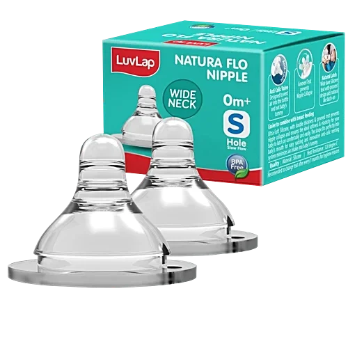 LuvLap Feeding Bottle Nipple Wide S Size