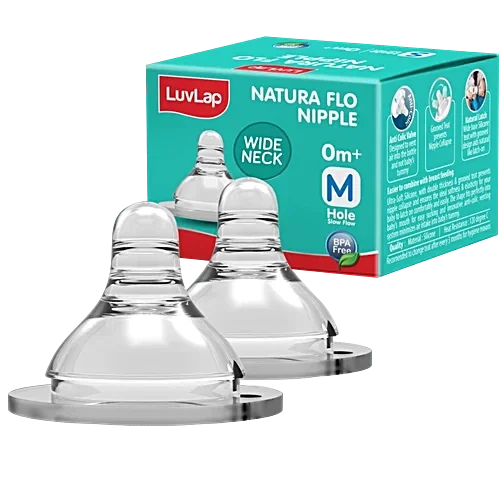 LuvLap Wide Feeding Bottle Nipple M Size