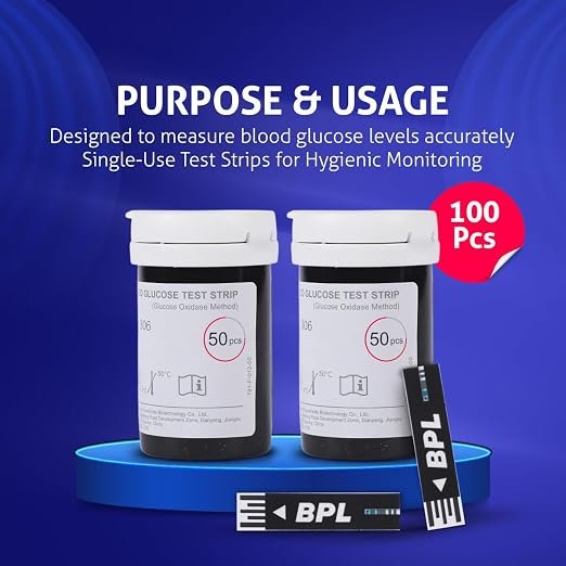 Blood Glucose Test Strips 100 Pcs | Sugar Testing Strips