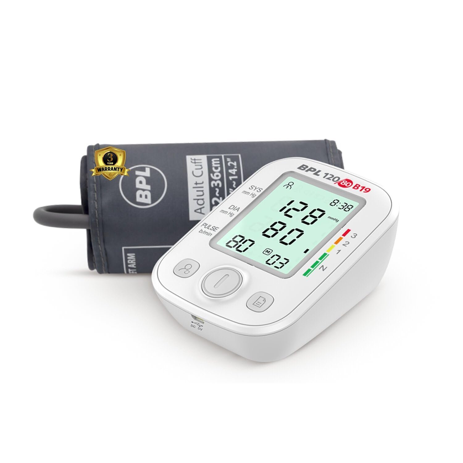 BPL 120/80 B19 Digital Blood Pressure Monitor with Big Front Display