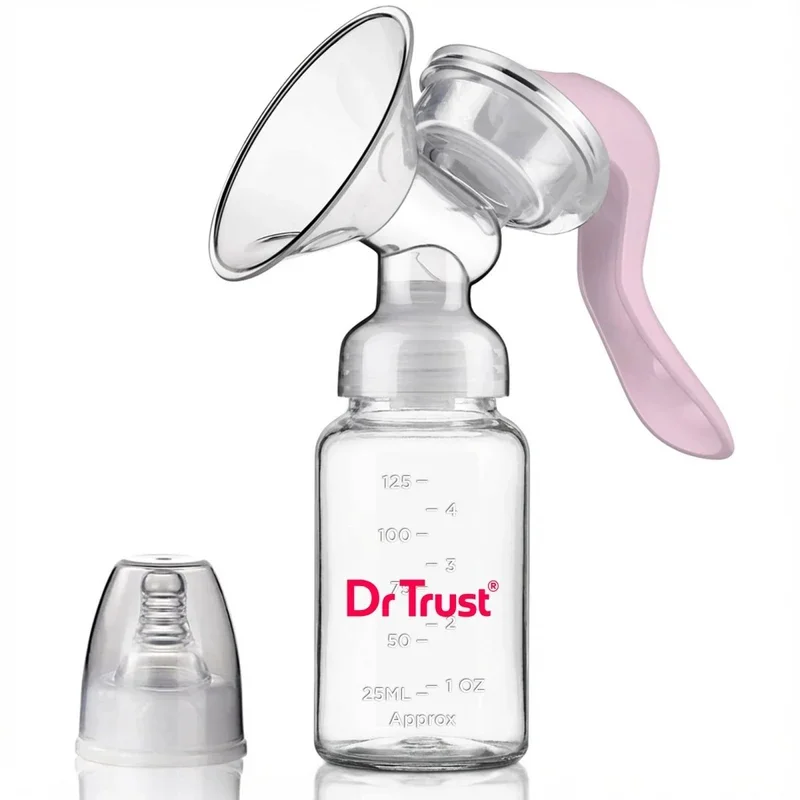 DR Trust Manual Breast Pump Balerina Pink | Portable Breast Milk Pump